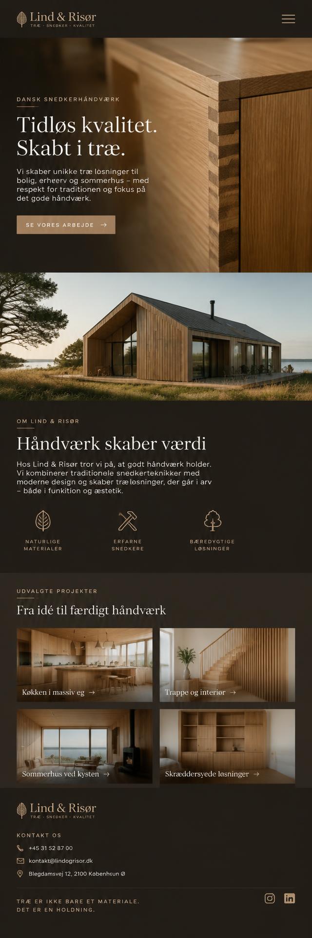 Lind & Risør – indhold på mobil